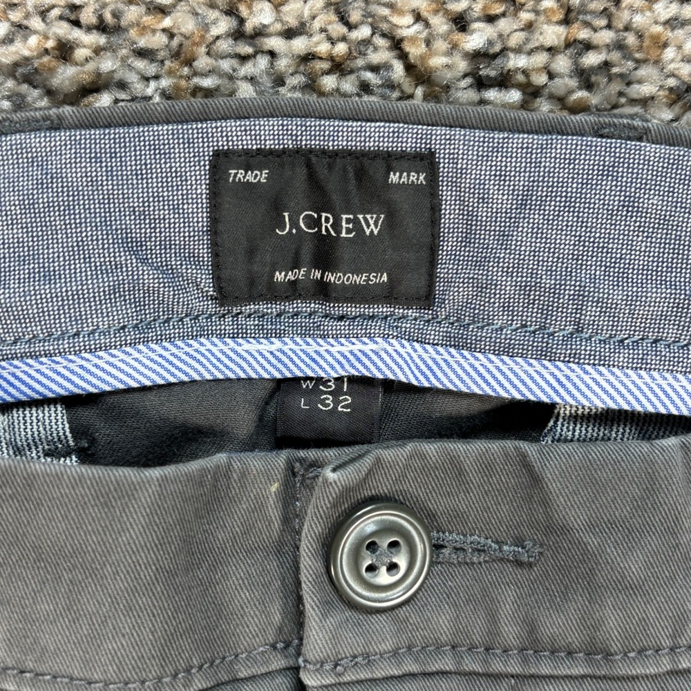 J Crew 484 Slim Fit Chinos Men's 31x32 Charcoal Grey Stretch Cotton Pants - Picture 3 of 10